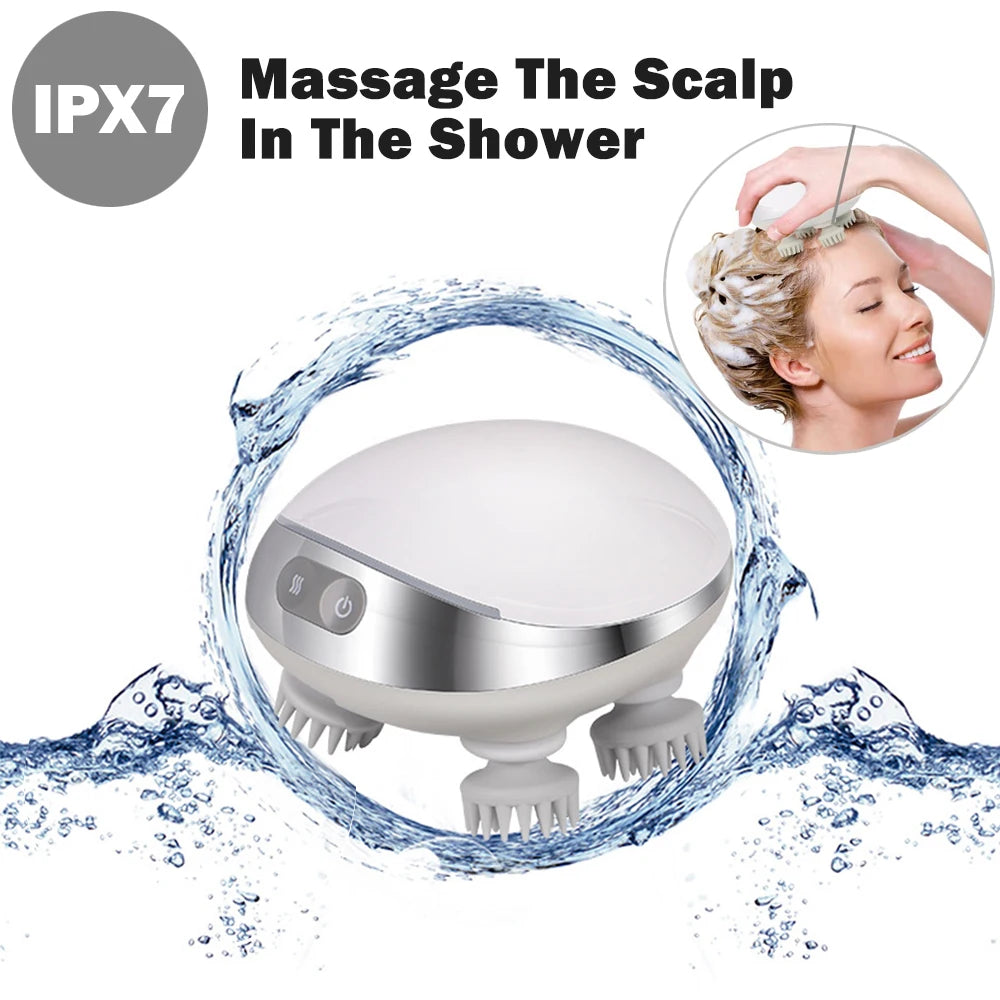 Electric Scalp Massager with Heat & Vibration
