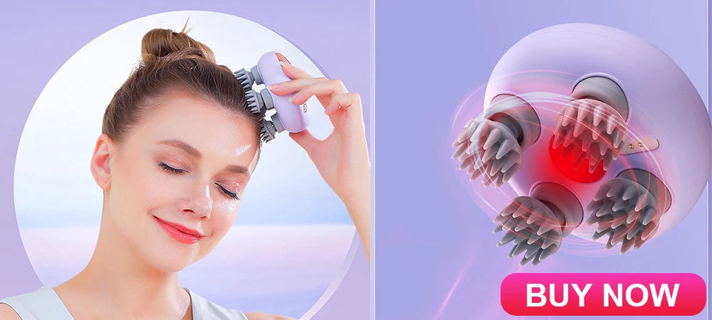 Electric Scalp Massager with Heat & Vibration