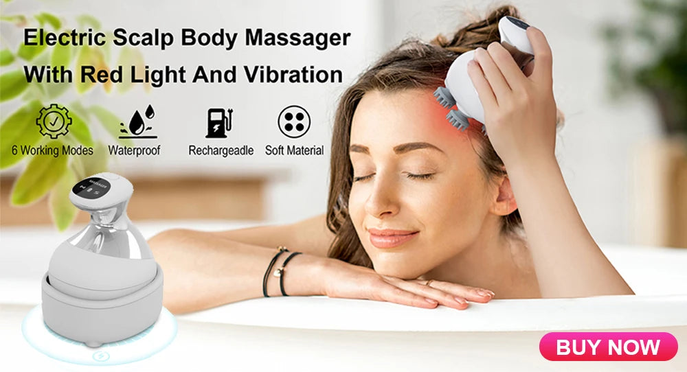Electric Scalp Massager with Heat & Vibration