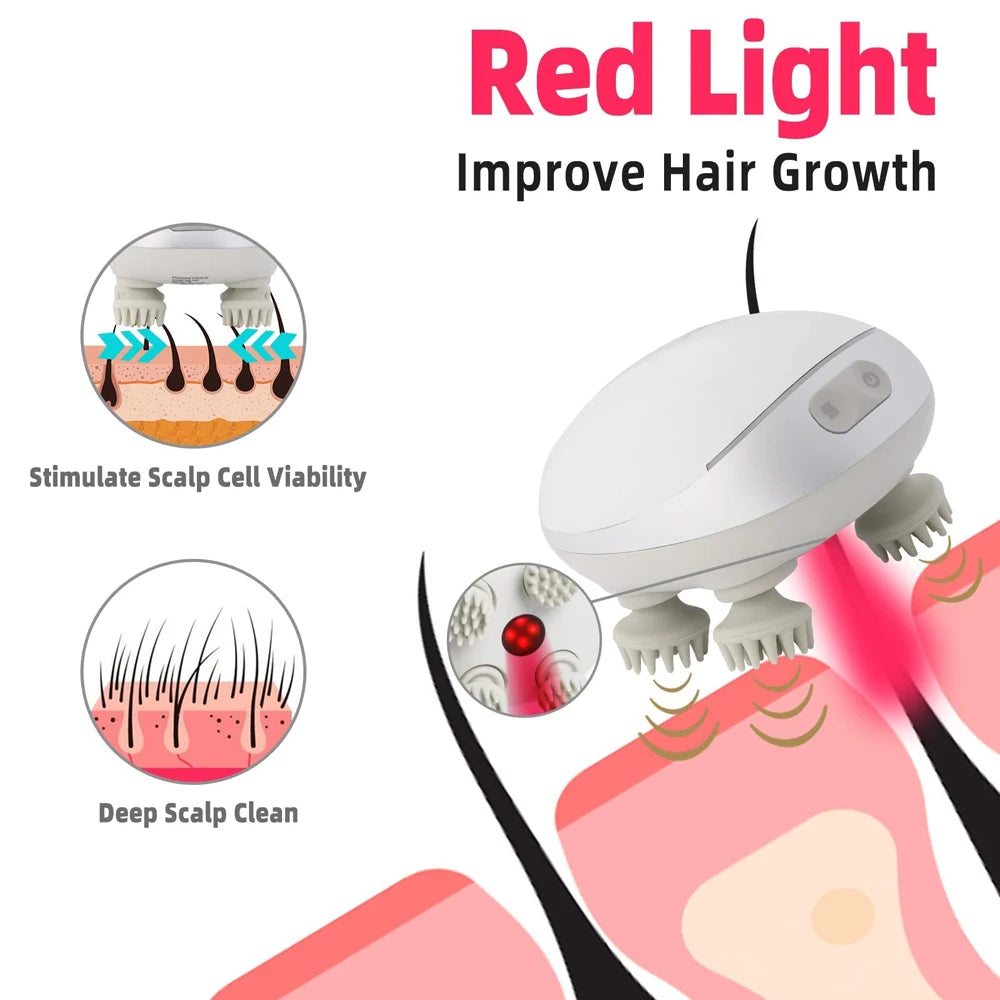 Electric Scalp Massager with Heat & Vibration