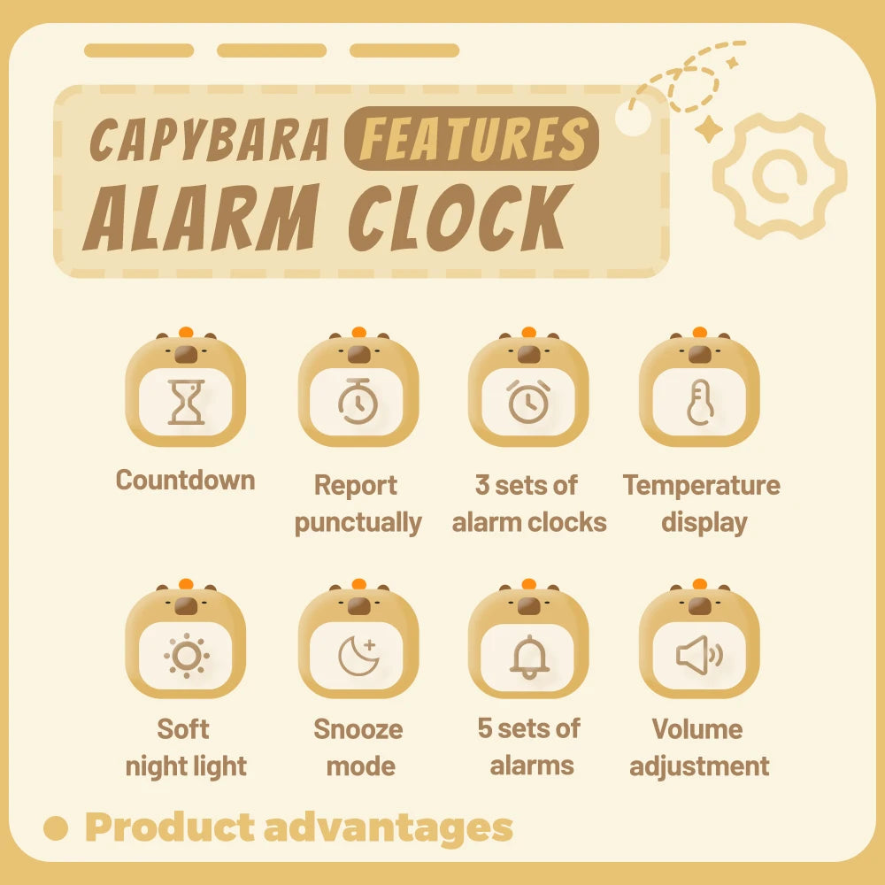 Capybara Kids LED Alarm Clock
