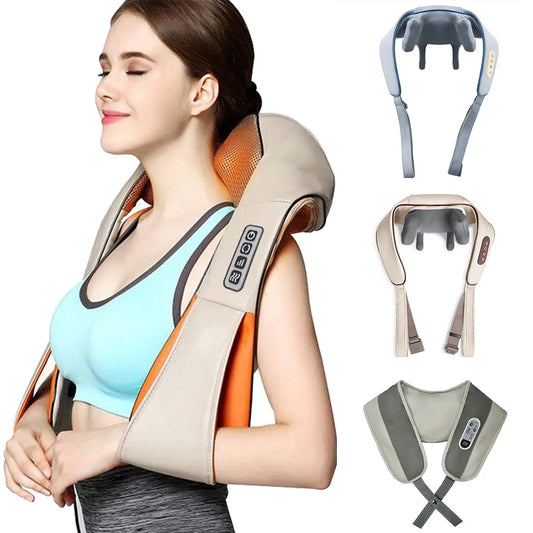 Gray Multi-Style Heated Neck & Shoulder Massager