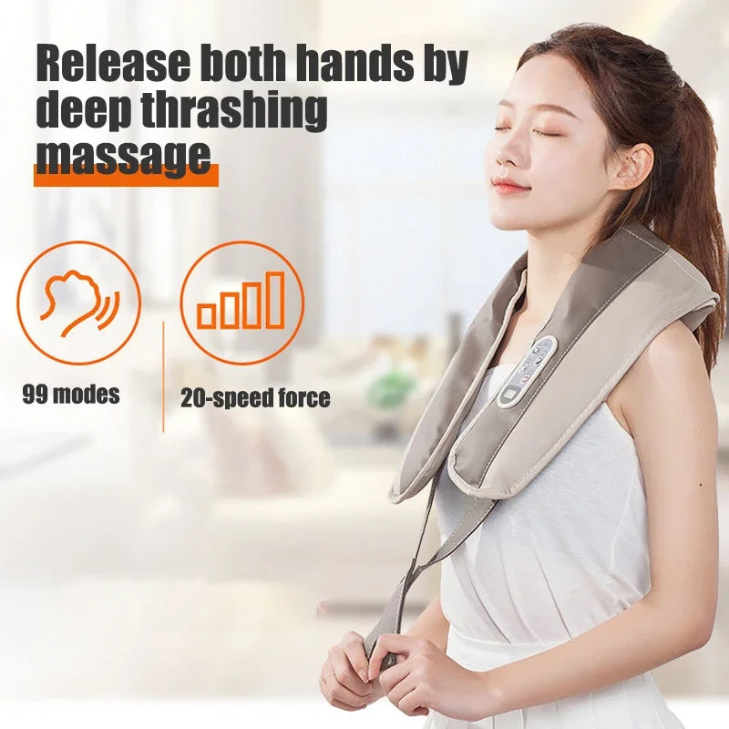 Gray Multi-Style Heated Neck & Shoulder Massager