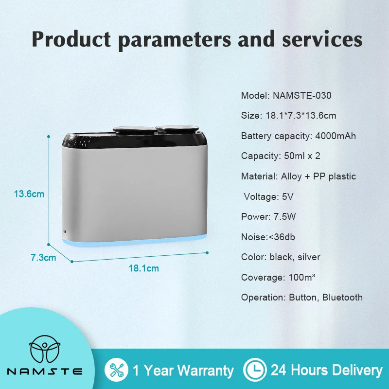 100m³ USB Aroma Diffuser – Dual Nozzle