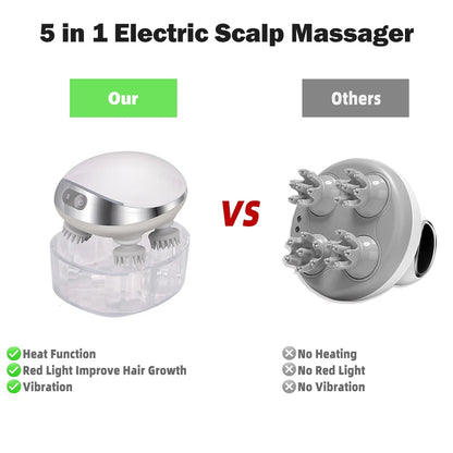 Electric Scalp Massager with Heat & Vibration