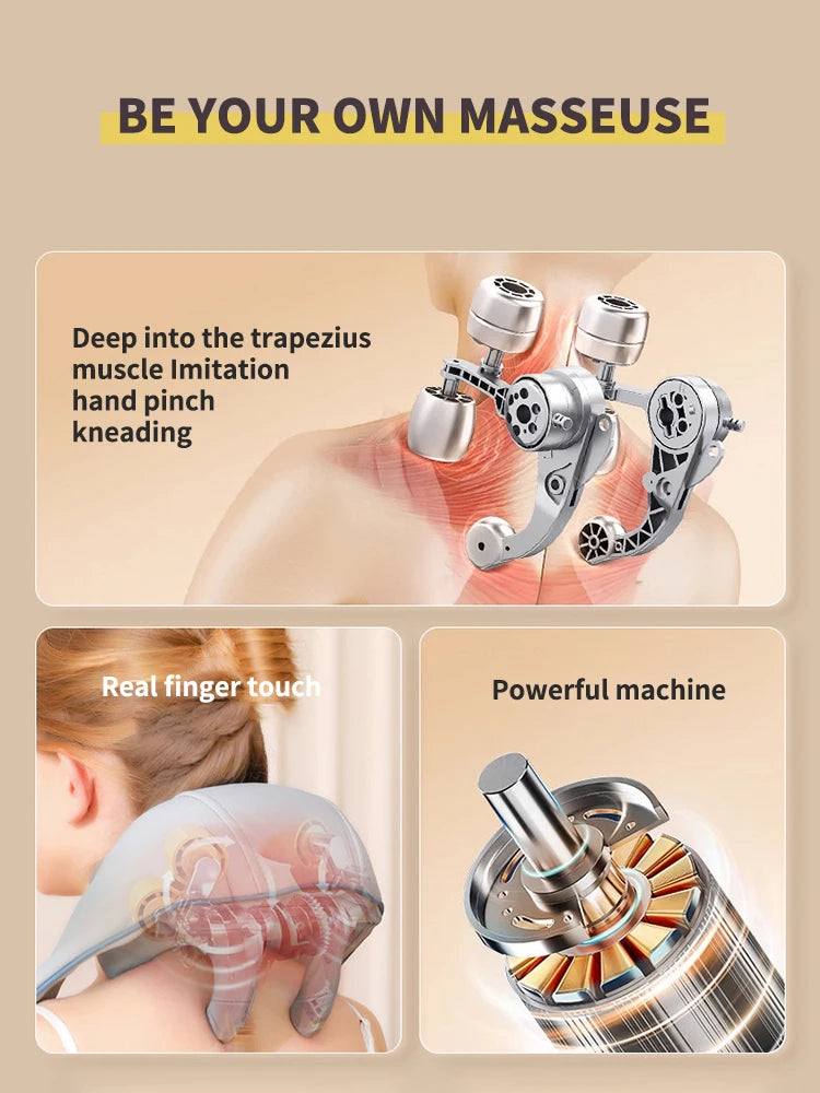 Gray Multi-Style Heated Neck & Shoulder Massager