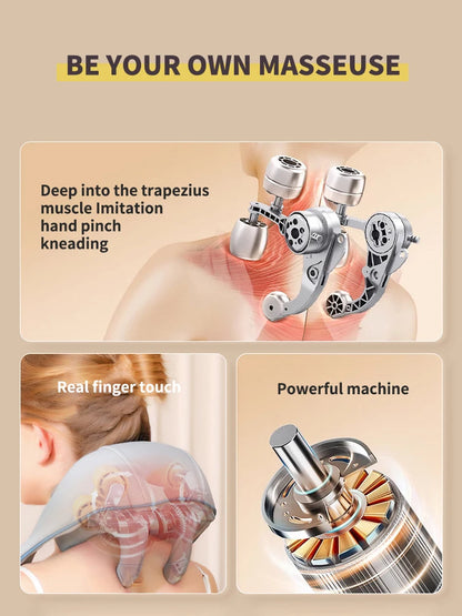 Gray Multi-Style Heated Neck & Shoulder Massager