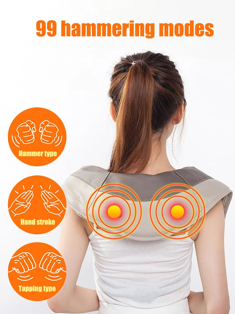 Gray Multi-Style Heated Neck & Shoulder Massager
