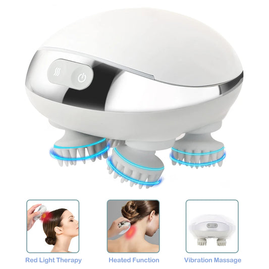 Electric Scalp Massager with Heat & Vibration